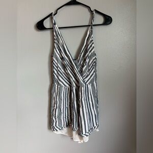 American Eagle Striped Romper Size large